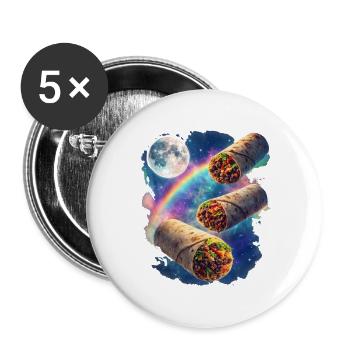 Kosmos Burrito Galaxy - Buttons groß 56 mm (5er Pack) - Weiß - Vorne