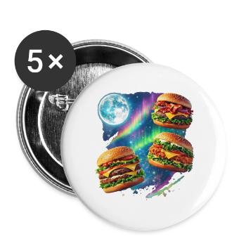 Symphonie de Space Burger - Lot de 5 grands badges (56 mm) - blanc - Devant