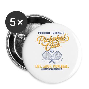 Pickleball player pickle ball love pickleball live - Buttons large 2.2''/56 mm (5-pack) - white - Front
