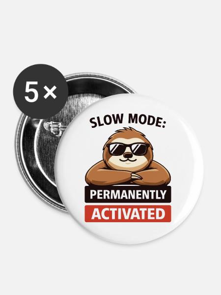 Langsamer Modus Trägheit dauerhaft aktiviert - Buttons groß 56 mm (5er Pack) - Weiß