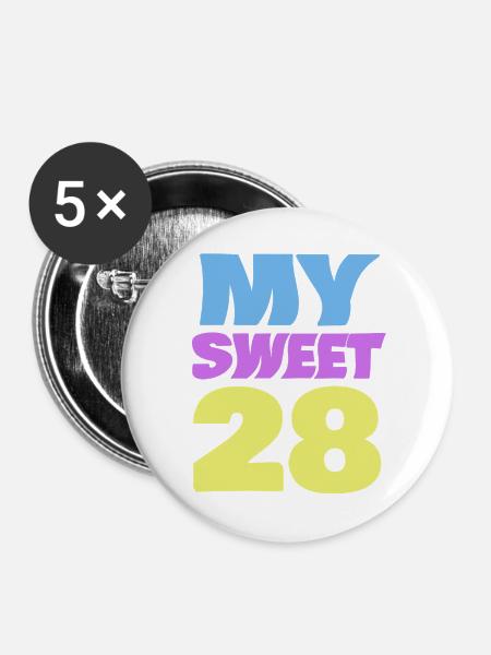 28 - Buttons groß 56 mm (5er Pack) - Weiß