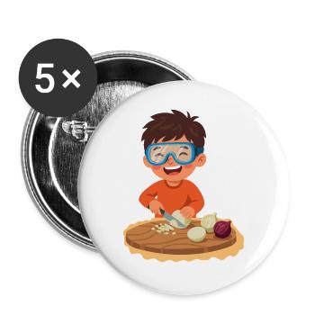 Child Cuts Onions Smart - Buttons large 2.2''/56 mm (5-pack) - white - Front