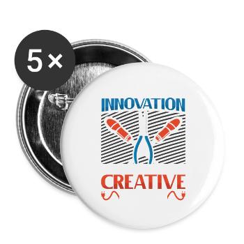 Elektriker Elektroniker Elektroinstallateur - Buttons groß 56 mm (5er Pack) - Weiß - Vorne