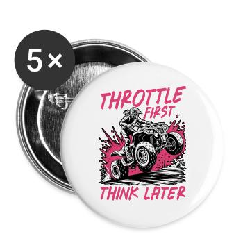 Quad ATV Woman Girl Four Wheeler - Buttons large 2.2''/56 mm (5-pack) - white - Front