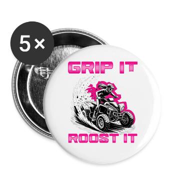 Quad ATV Woman Girl Four Wheeler - Buttons large 2.2''/56 mm (5-pack) - white - Front