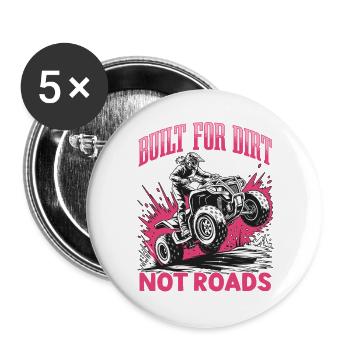 Quad ATV Femme Fille Quad Quad - Lot de 5 grands badges (56 mm) - blanc - Devant
