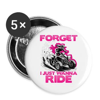 Quad ATV Femme Fille Quad Quad - Lot de 5 grands badges (56 mm) - blanc - Devant