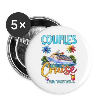 Les couples qui naviguent ensemble restent ensemble - Lot de 5 grands badges (56 mm) - blanc - Devant
