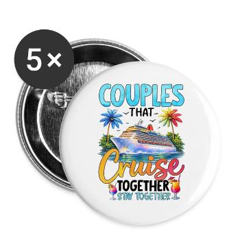Les couples qui naviguent ensemble restent ensemble - Lot de 5 grands badges (56 mm) - blanc - Devant