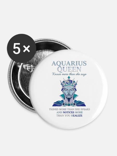 Aquarius Queen Sternzeichen Wassermann - Buttons groß 56 mm (5er Pack) - Weiß