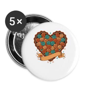 Joueur drôle de pickleball adore le terrain de pickleball - Lot de 5 grands badges (56 mm) - blanc - Devant