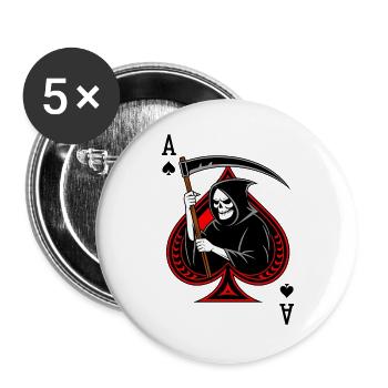Reaper with Scythe on the Ace of Swords - Buttons large 2.2''/56 mm (5-pack) - white - Front