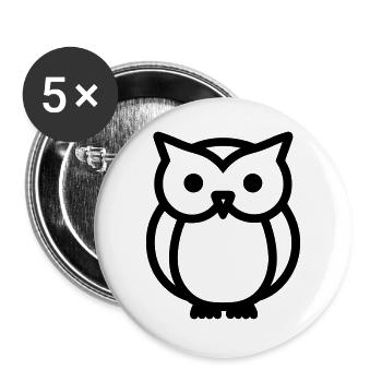 Owl - Buttons large 2.2''/56 mm (5-pack) - white - Front