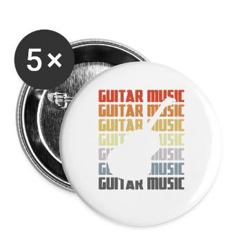 Guitar Music Vintage Look - Buttons large 2.2''/56 mm (5-pack) - white - Front