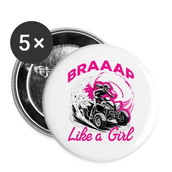 Quad ATV Woman Girl Four Wheeler - Buttons large 2.2''/56 mm (5-pack) - white - Front