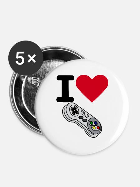 I Love GLP Retro Gamer Controller - Buttons groß 56 mm (5er Pack) - Weiß