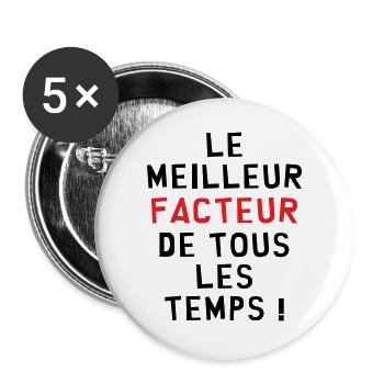 Meilleur facteur de tous les temps cadeau - Lot de 5 grands badges (56 mm) - blanc - Devant