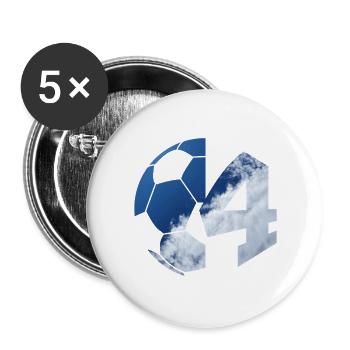 NON. 4 FOOTBALLEUR NUMÉRO 4 FOOTBALL 4E ANNIVERSAIRE - Lot de 5 grands badges (56 mm) - blanc - Devant