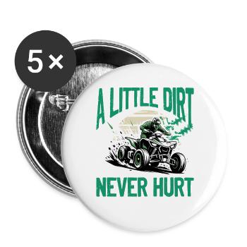 Quad ATV Garçons Hommes Quad Wheeler - Lot de 5 grands badges (56 mm) - blanc - Devant