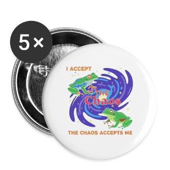 Grenouilles du Chaos : Vortex de Couleur - Lot de 5 grands badges (56 mm) - blanc - Devant