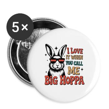 Big Hoppa Bunny Tee - Lot de 5 grands badges (56 mm) - blanc - Devant