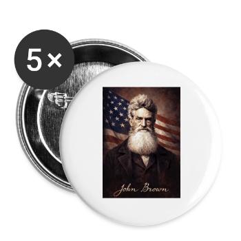 John Brown Porträt mit US Flagge - Buttons groß 56 mm (5er Pack) - Weiß - Vorne