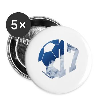 NO. 17 FOOTBALLER NUMBER 17 FOOTBALL 17TH BIRTHDAY - Buttons large 2.2''/56 mm (5-pack) - white - Front