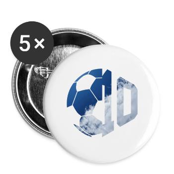 NON. 10 FOOTBALLEUR NUMÉRO 10 FOOTBALL 10E ANNIVERSAIRE - Lot de 5 grands badges (56 mm) - blanc - Devant