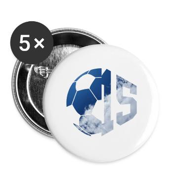 NR. 15 FUßBALLER NUMMER 15 FUßBALL 15. GEBURTSTAG - Buttons groß 56 mm (5er Pack) - Weiß - Vorne
