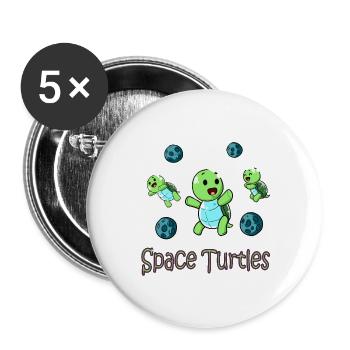 Space Turtles Astronauten Baby Schildkröte  - Buttons groß 56 mm (5er Pack) - Weiß - Vorne