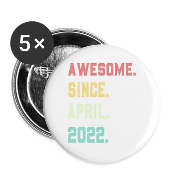 Awesome Since April 2022 - Buttons large 2.2''/56 mm (5-pack) - white - Front