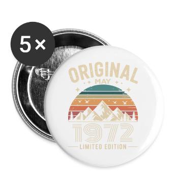 May 1972 – Legend of the Peaks and Mountains - Buttons large 2.2''/56 mm (5-pack) - white - Front