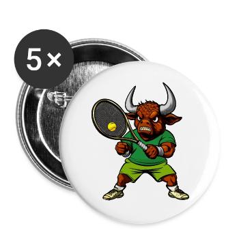 Taurus tennis player - Buttons large 2.2''/56 mm (5-pack) - white - Front
