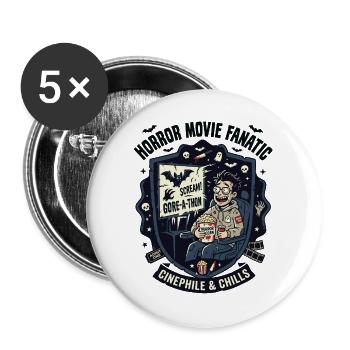 Horror Movie Fan Cinephile - Buttons large 2.2''/56 mm (5-pack) - white - Front