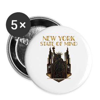 Statue de la Liberté de New York Vintage USA - Lot de 5 grands badges (56 mm) - blanc - Devant