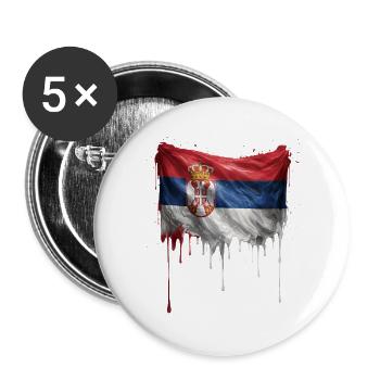 Graffiti sur la chute du drapeau serbe - Lot de 5 grands badges (56 mm) - blanc - Devant