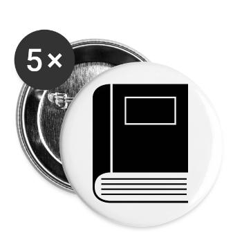 Geschlossenes Buch - Buttons groß 56 mm (5er Pack) - Weiß - Vorne