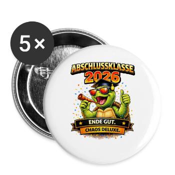 Graduating Class of 2026 Tortoise | School leavers - Buttons large 2.2''/56 mm (5-pack) - white - Front