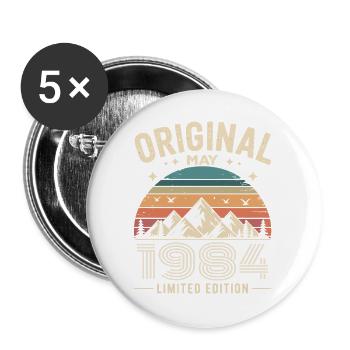 May 1984 – Legend of the Peaks and Mountains - Buttons large 2.2''/56 mm (5-pack) - white - Front