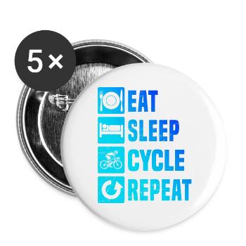 Idée cadeau pour un vélo de route avec vélo de route - Lot de 5 grands badges (56 mm) - blanc - Devant