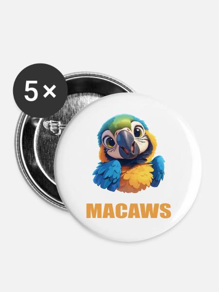 Aras Ara - Buttons groß 56 mm (5er Pack) - Weiß