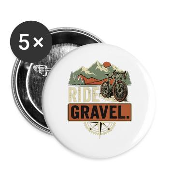 Ride Gravel Bike Mountains Bikepacking - Buttons large 2.2''/56 mm (5-pack) - white - Front
