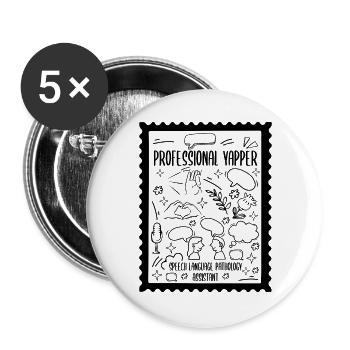 SLP Professional Yapper Pathology Assistant - Buttons large 2.2''/56 mm (5-pack) - white - Front