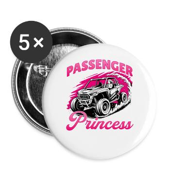 UTV Fille tout-terrain Femme 4 roues côte à côte - Lot de 5 grands badges (56 mm) - blanc - Devant