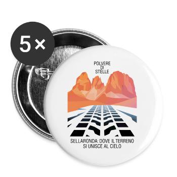 Sellaronda Polvere di Stelle MTB Art Sunset Stardu - Buttons large 2.2''/56 mm (5-pack) - white - Front
