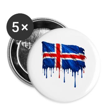 Icelandic flag colorful color - Buttons large 2.2''/56 mm (5-pack) - white - Front