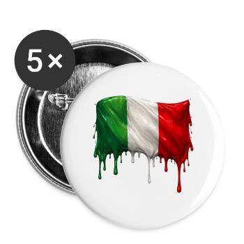 Italian flag colorful color - Buttons large 2.2''/56 mm (5-pack) - white - Front