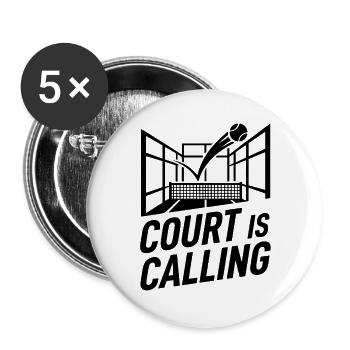 Le Court appelle le tennis de padel un sport de style de vie - Lot de 5 grands badges (56 mm) - blanc - Devant