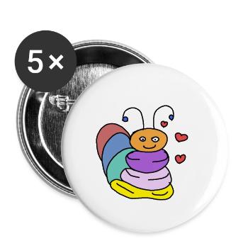 Caterpillar Baby Children Child Insects - Buttons large 2.2''/56 mm (5-pack) - white - Front