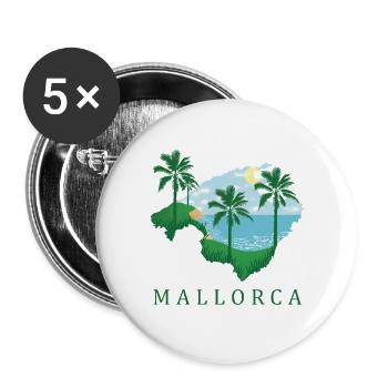 Mallorca Palm Island Sunset - Buttons large 2.2''/56 mm (5-pack) - white - Front